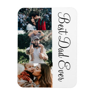 Imán 3 Mejor Papá De Collage de fotos