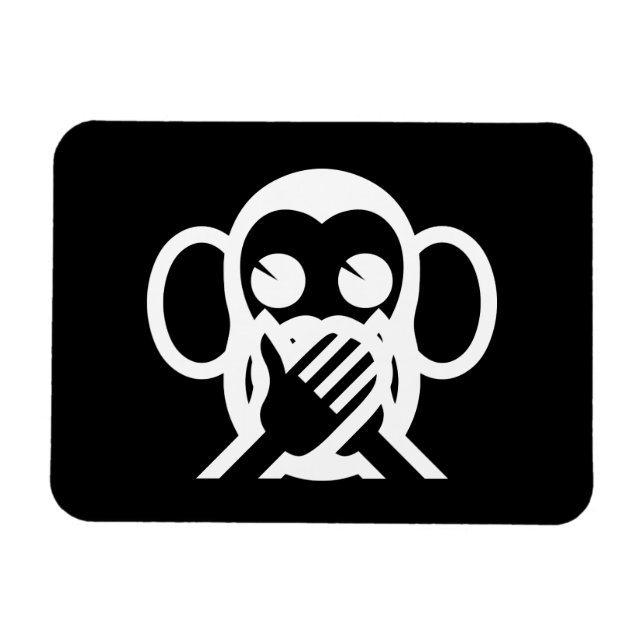 Imán 3 Monos Sabios Iwazaru 言 わ ざ る No Hablar Emoji Mal (Horizontal)