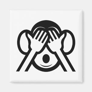 Imán 3 Monos Sabios Mizaru 見 ざ る Vean NINGUNA Emoji Mal