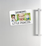 Imán 3 Nieto de princesa de abuelo de la foto<br><div class="desc">imán refrigerador de 3 fotos para el abuelo. Añade 3 fotos favoritas de la pequeña princesa del abuelo. El texto es totalmente personalizable,  así que hágalo el suyo.</div>