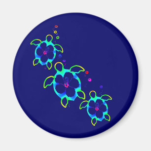 Imán 3 tortugas teñidas lazo de Honu