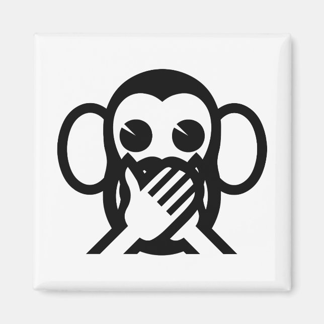 Imán 3 Wise Monkeys Iwazaru 言わざる Speak NO Evil Emoji (Frente)