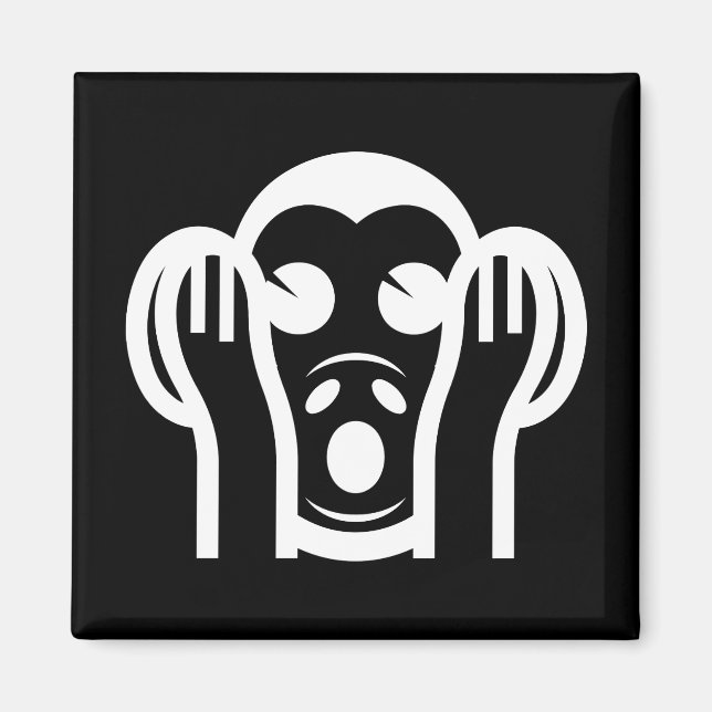 Imán 3 Wise Monkeys Kikazaru 聞かざる Hear NO Evil Emoji (Frente)