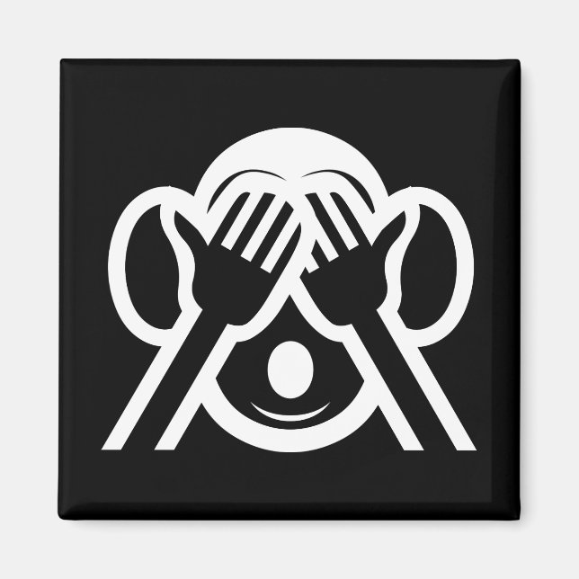 Imán 3 Wise Monkeys Mizaru 見ざる See NO Evil Emoji (Frente)