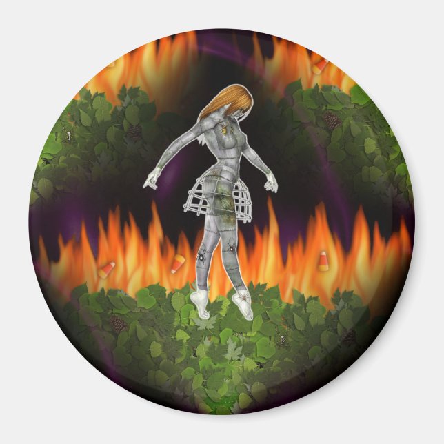 Imán 3D Biomechannequin Seamless Fire & Candycorn (Frente)