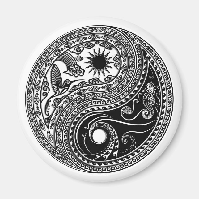 Imán 3D Yin & Yang Sun & Moon Sky & Sea - Magnet (Frente)