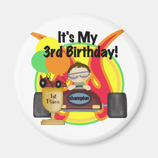 Imán 3ro camisetas y regalos del cumpleaños del coche d