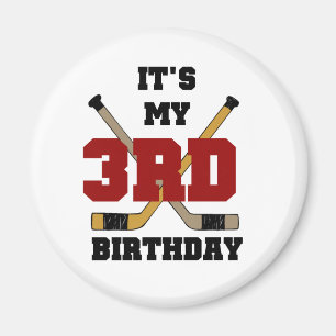 Imán 3ro camisetas y regalos del cumpleaños del hockey