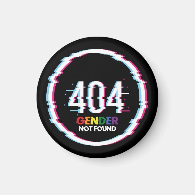 Imán 404 Género no encontrado | Graciosa LGBTQ | Orgull (Frente)