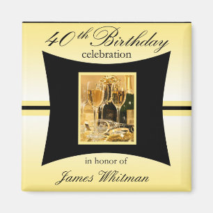 Imán 40.ª Fiesta de Cumpleaños Favor/Souvenier Magnet