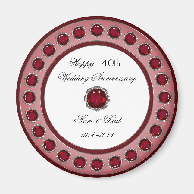 Imán 40.º Aniversario Boda (Frente)