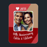 Imán 40.º Aniversario del Boda de Ruby Foto Keepsake<br><div class="desc">Este imán personalizado es la manera perfecta de celebrar su hito boda con su foto personalizada favorita para un mantenimiento intemporal en los años venideros.</div>
