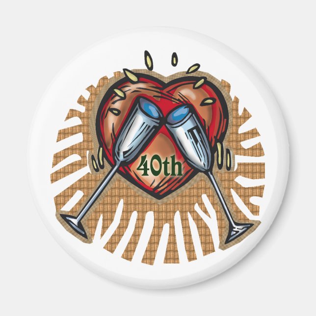 Imán 40.º aniversario del boda t (Frente)