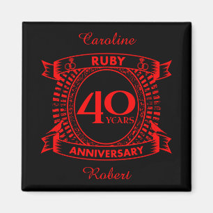 Imán 40.º boda escudo de Ruby