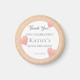 Imán 40.º Naranja del atardecer del Fiesta de cumpleaño