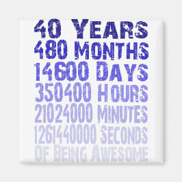 Imán 40 años de cumpleaños increíble desde 40 años