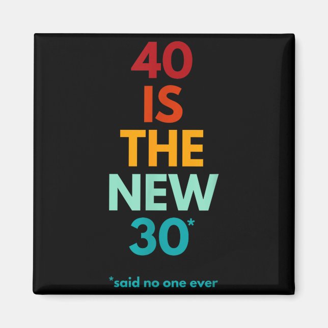 Imán 40 Is The New 30 Said Ever, Funny 40th Birthday  (Frente)
