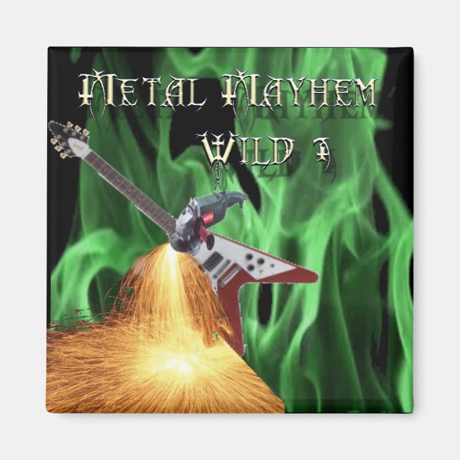 Imán 40 Rock Metalizado Mayhem Show Magnet (Frente)