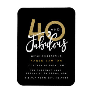 Imán 40 y fabulosa invitación a la fiesta de cumpleaños