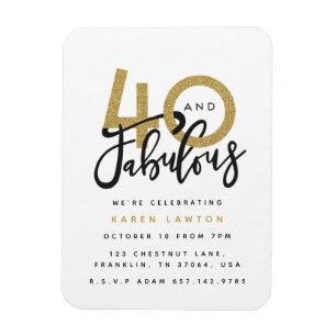 Imán 40 y fabulosa invitación a la fiesta de cumpleaños