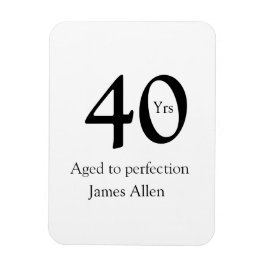 Imán 40 years aged to perfection birthday name simple 