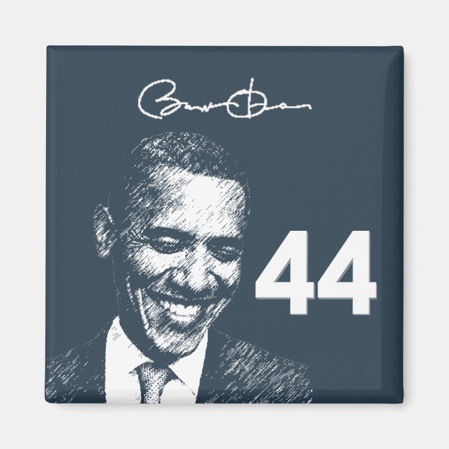 Imán 44º presidente: Presidente Obama con firma (Frente)