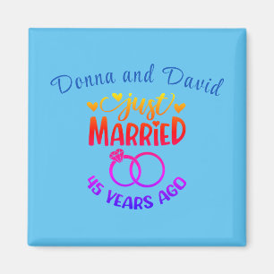 Imán 45.º Aniversario Boda Nombres personalizados zafir