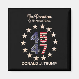 Imán 45 47 Bandera estadounidense Donald Trump 2024 (en