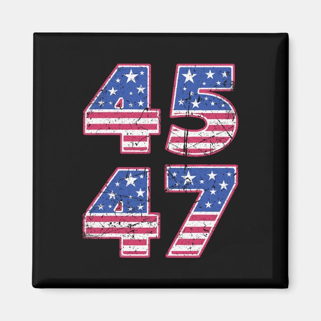 Imán 45 47 Presidente Patriótico Trump Dos Veces En Vid (Frente)