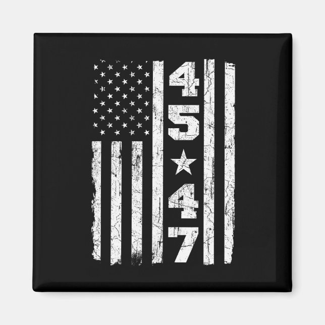 Imán 45 47 Trump Viste Bandera Estadounidense 2024 Pres (Frente)