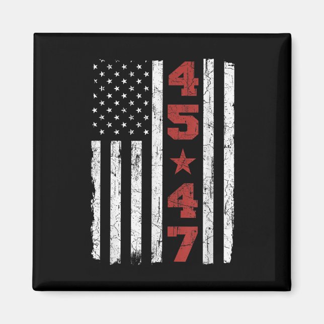 Imán 45 47 Trump Viste Bandera Estadounidense 2025 Pres (Frente)