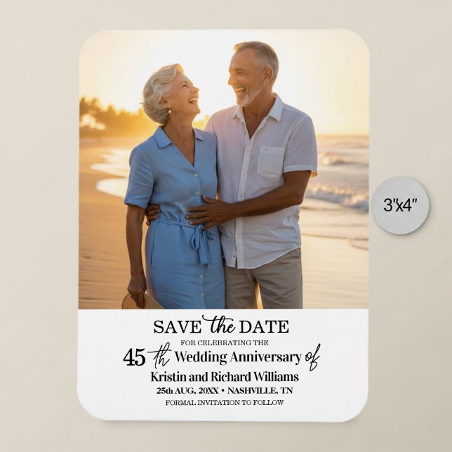 Imán 45th Wedding Anniversary Save the Date Photo (Subido por el creador)