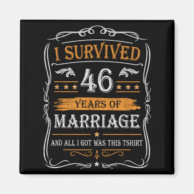 Imán 46th Wedding Anniversary Shirt Couples Husband Wif (Frente)