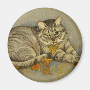 Imán 4872 Magnet de gato de otoño