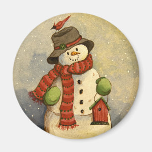 Imán 4905 Snowman y Navidades del hogar