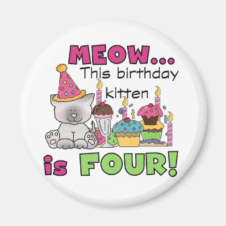 Imán 4.ª Camiseta y Regalos de Cumpleaños de los Gatito
