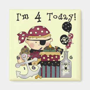 Imán 4.ª Camiseta y Regalos Piratas de Cumpleaños