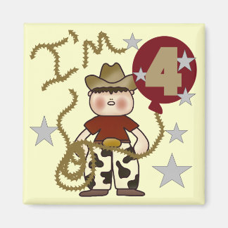 Imán 4.ª Cowboy Camisetas y regalos de cumpleaños