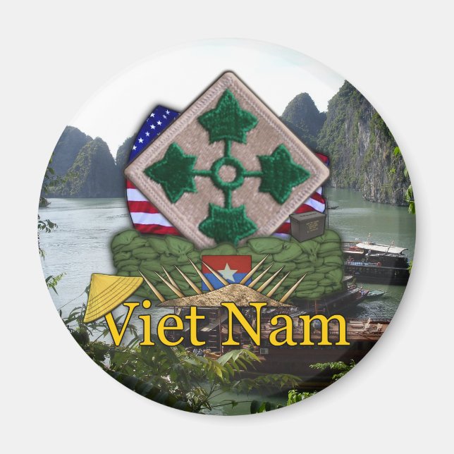 Imán 4.ª división de infantería vietnam veteranos de gu (Frente)