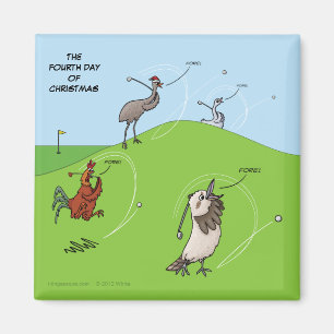 Imán 4.º Día de los Navidades (Cuatro Aves Llamadas)