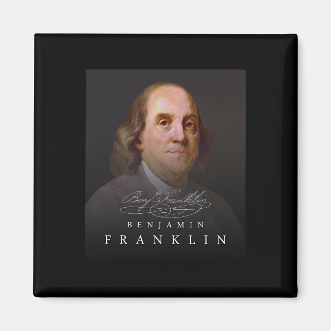 Imán 4.º Padre Fundador Ben Benjamin Franklin Tee (Frente)
