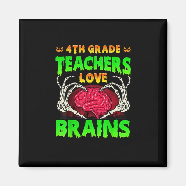 Imán 4.º Teachers Brains Skeleton Hand Heart Hall (Frente)
