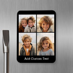 Imán 4 Collage de fotos - puede cambiar el color de fon<br><div class="desc">¡Usa tus fotos de Instagram cuadradas para obtener los mejores resultados! PARA CAMBIAR EL FONDO - haga clic en el área de diseño personalizar o avanzado, y elija un color en el selector de color. Añade tus fotos e instantáneas favoritas a esta tira de película para un divertido guardián de...</div>