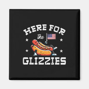 Imán 4 De Julio Aquí Para Glizzies Hotdog Patriot Men W