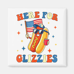 Imán 4 De Julio Aquí Para Glizzies Hotdog Patriota Homb