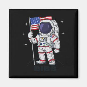 Imán 4 De Julio Astronauta USA Bandera Estadounidense F
