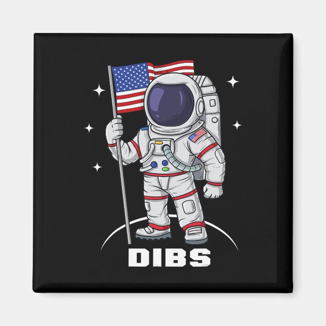 Imán 4 De Julio Astronauta USA Bandera Estadounidense F (Frente)