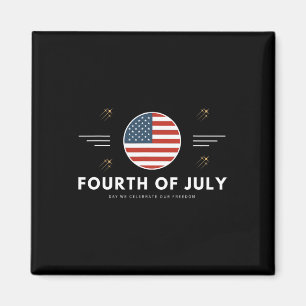 Imán 4 De Julio Bandera Estadounidense Usa