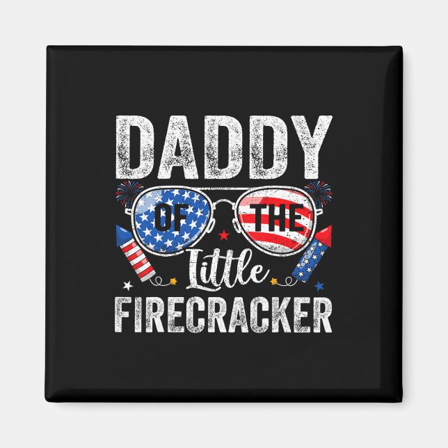 Imán 4 De Julio Cumpleaños Papá De La Pequeña Firec (Frente)