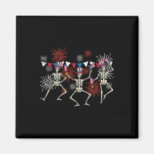 Imán 4 De Julio Dancing Skeletons Funny Hombres Patriót